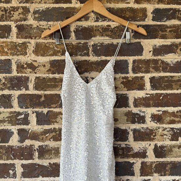 NWT Lulus Force Of Fashion White Sequin Backless Mini Dress XS - Picture 4 of 9